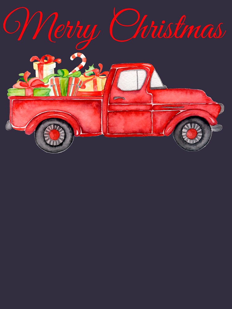Christmas Vintage Red Pickup Truck with Presents by BalancePlus