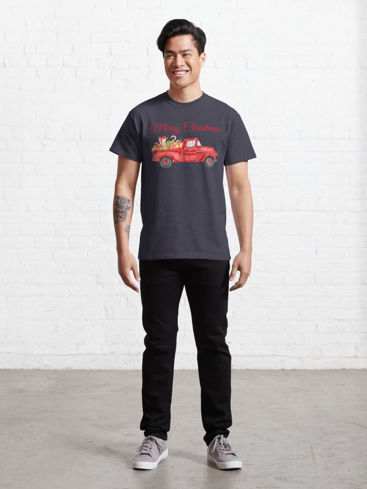 Alternate view of Christmas Vintage Red Pickup Truck with Presents Classic T-Shirt