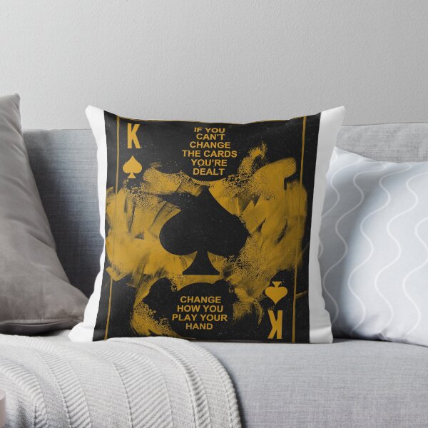 Poker King Card Poker Player Motivation Throw Pillow