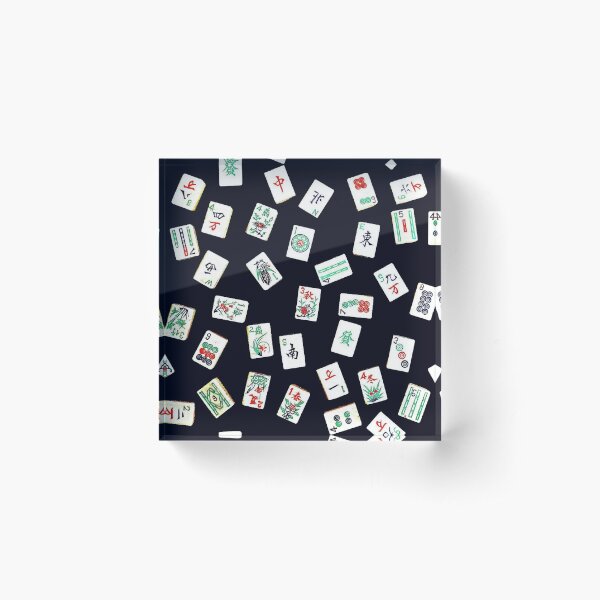 mah jongg tiles black Acrylic Block