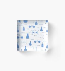 Scientific pattern. Chemistry, biology, medicine. Acrylic Block