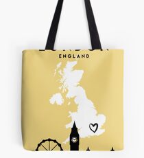 LONDON ENGLAND LOVE CITY SILHOUETTE SKYLINE ART Tote Bag