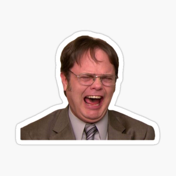 Dwight Schrute Crying Us Office Sticker For Sale By Night Sky Art Redbubble 