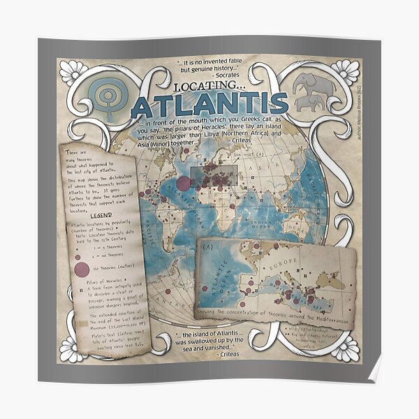 Locating Atlantis (grey) Poster