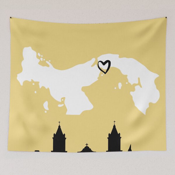 Item preview, PANAMA CITY PANAMA LOVE CITY SILHOUETTE SKYLINE ART designed and sold by deificusArt.
