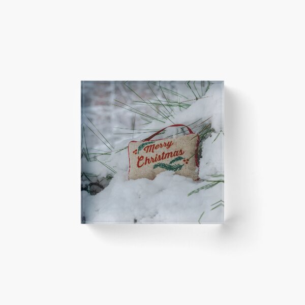 Item preview, Merry Christmas pillow in snow designed and sold by Dawn Estes.
