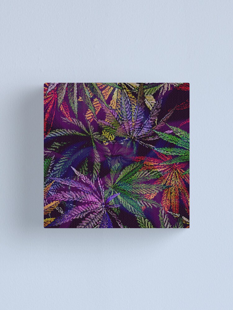 Alternate view of Psychedelic Marijuana Cannabis Leaves Canvas Print