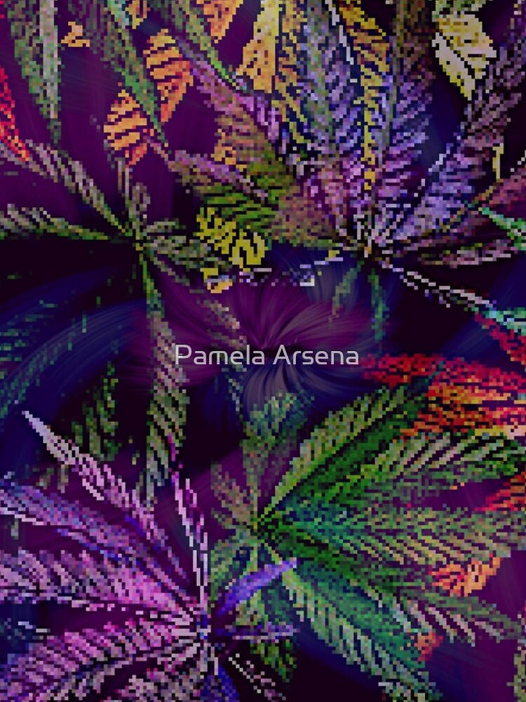 Psychedelic Marijuana Cannabis Leaves by xpressio