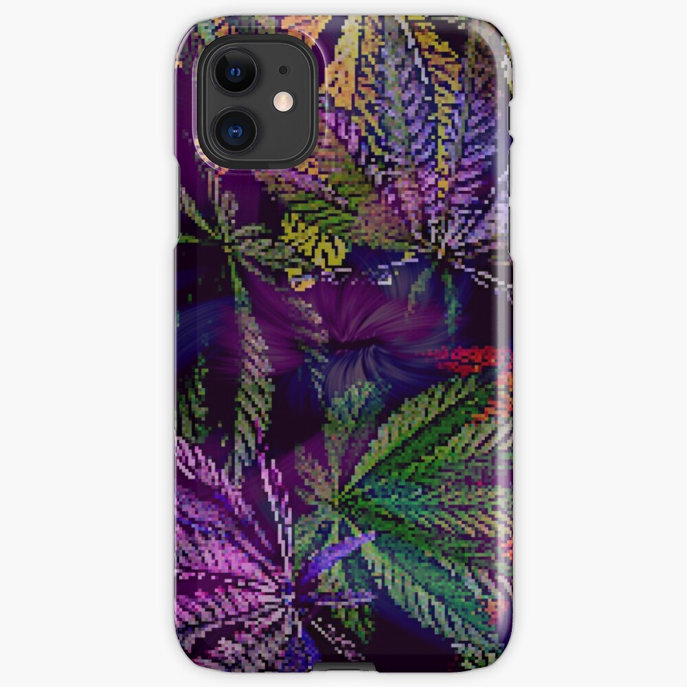 Psychedelic Marijuana Cannabis Leaves iPhone Case & Cover