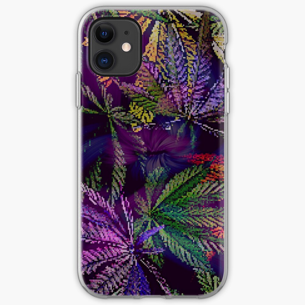 Psychedelic Marijuana Cannabis Leaves iPhone Case & Cover