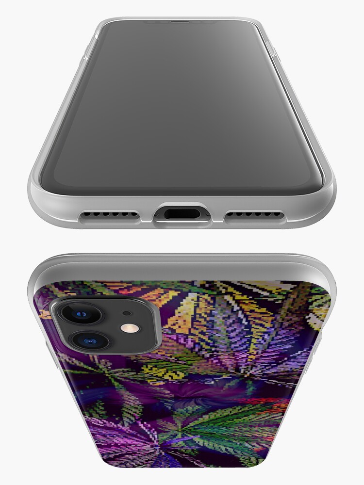 Alternate view of Psychedelic Marijuana Cannabis Leaves iPhone Case & Cover