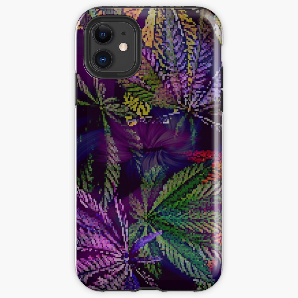 Psychedelic Marijuana Cannabis Leaves iPhone Case & Cover