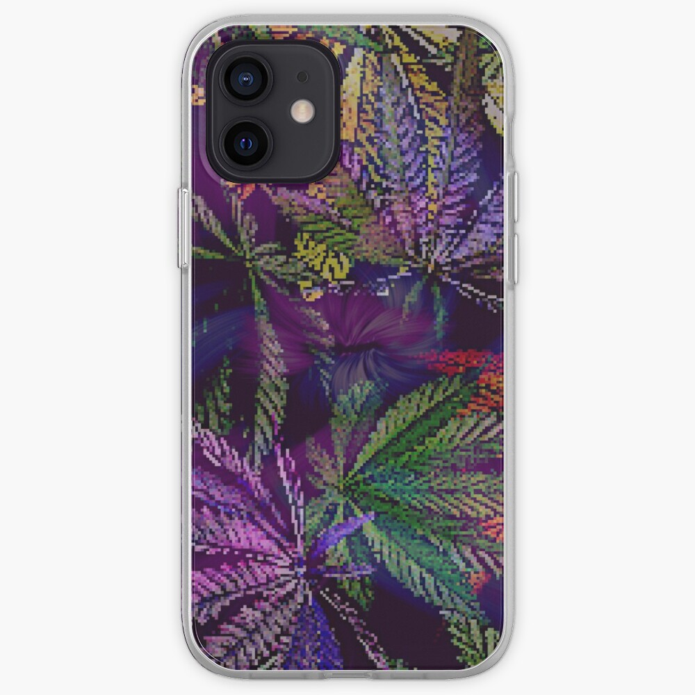 Psychedelic Marijuana Cannabis Leaves iPhone Case & Cover