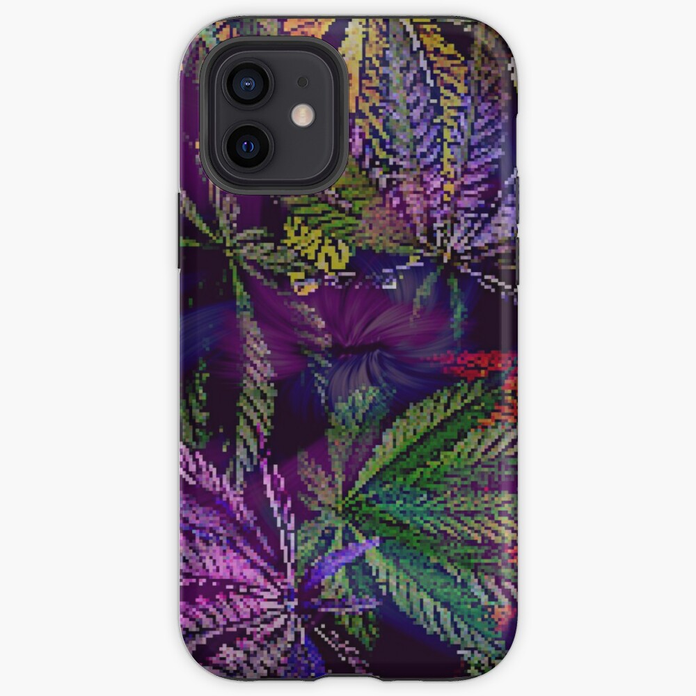 Psychedelic Marijuana Cannabis Leaves iPhone Case & Cover