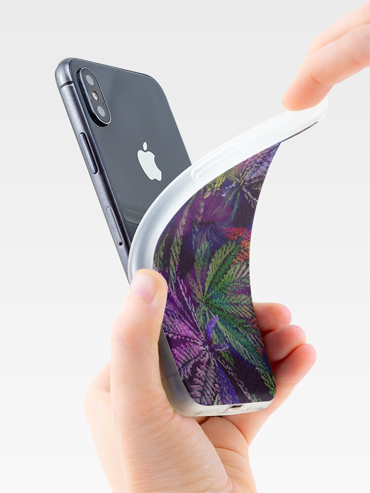 Alternate view of Psychedelic Marijuana Cannabis Leaves iPhone Case & Cover
