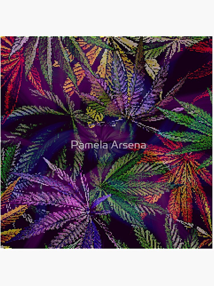 Psychedelic Marijuana Cannabis Leaves by xpressio