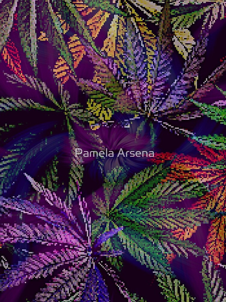 Psychedelic Marijuana Cannabis Leaves by xpressio