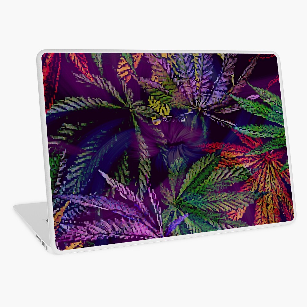 Psychedelic Marijuana Cannabis Leaves Laptop Skin