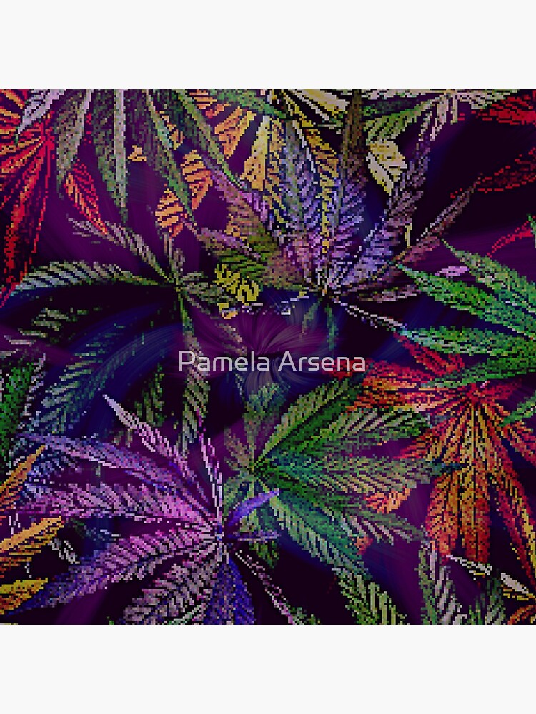 Psychedelic Marijuana Cannabis Leaves by xpressio