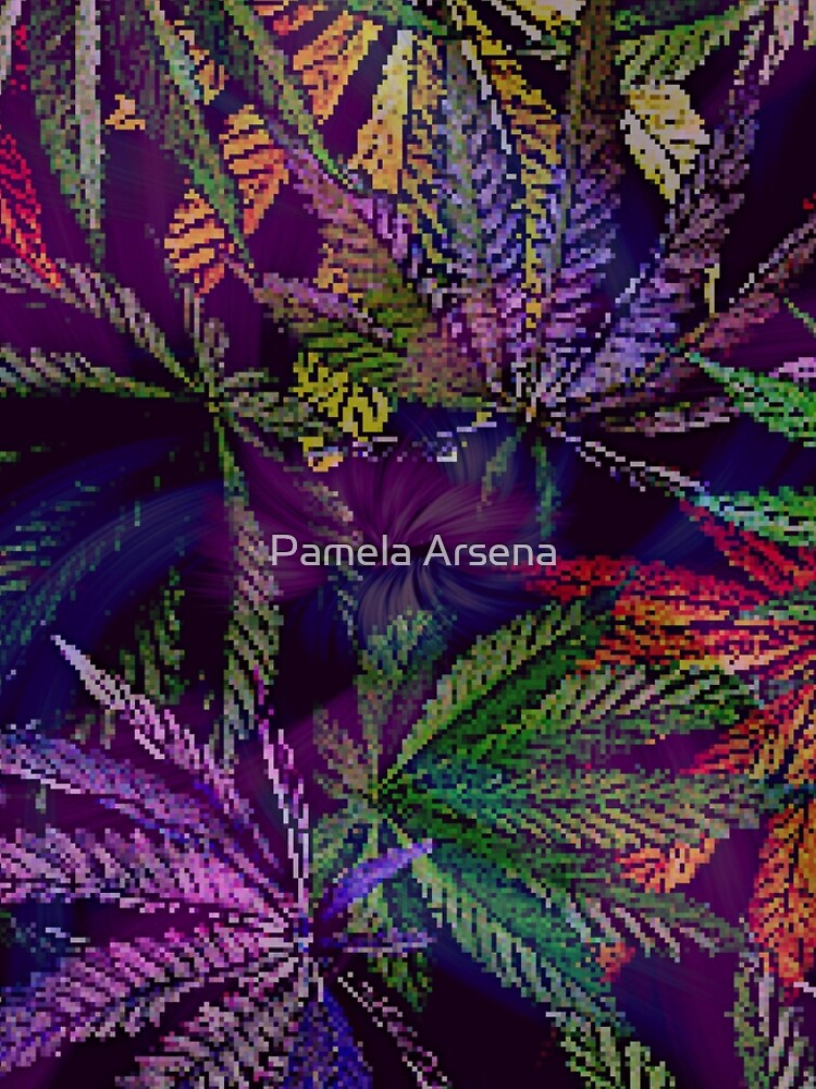 Psychedelic Marijuana Cannabis Leaves by xpressio