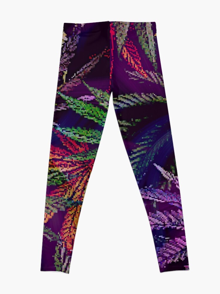 Alternate view of Psychedelic Marijuana Cannabis Leaves Leggings