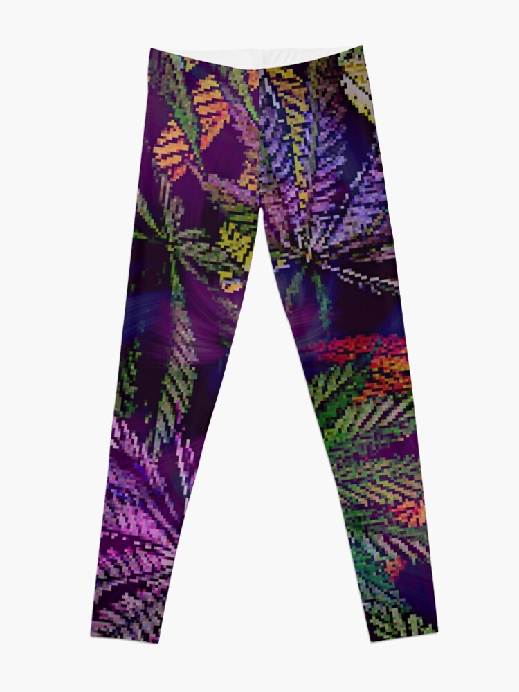 Alternate view of Psychedelic Marijuana Cannabis Leaves Leggings