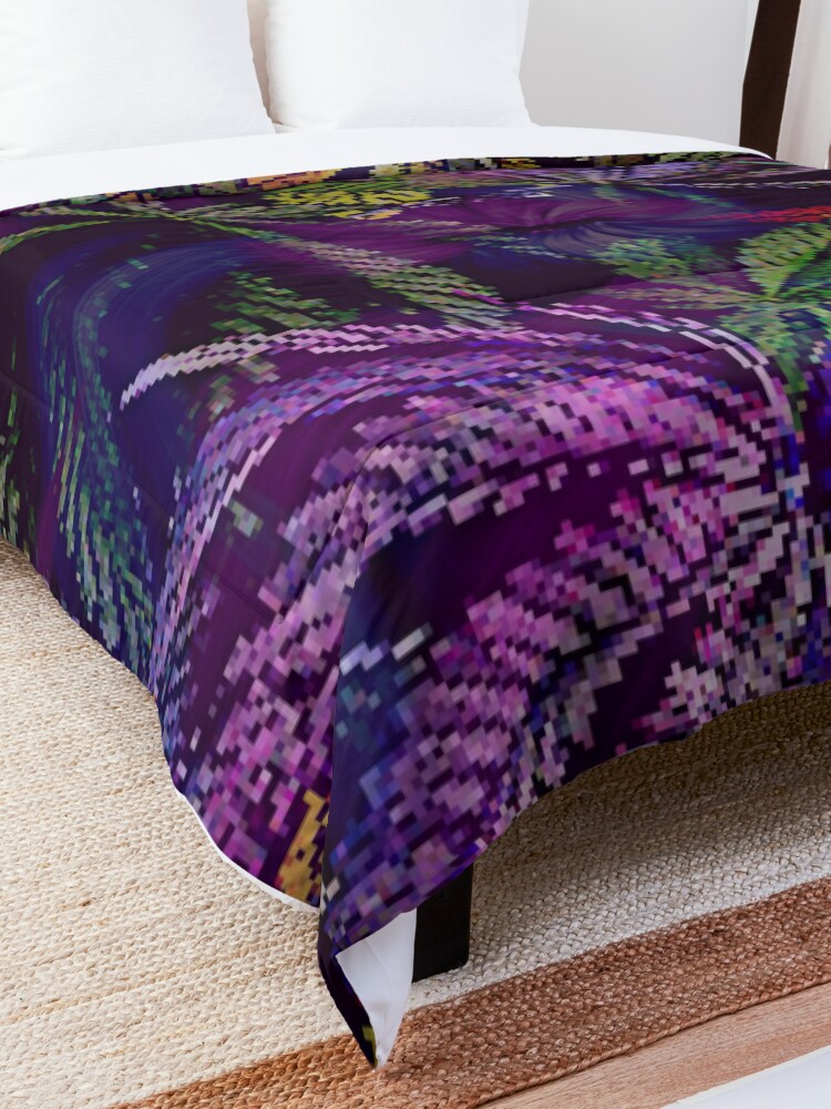 Alternate view of Psychedelic Marijuana Cannabis Leaves Comforter