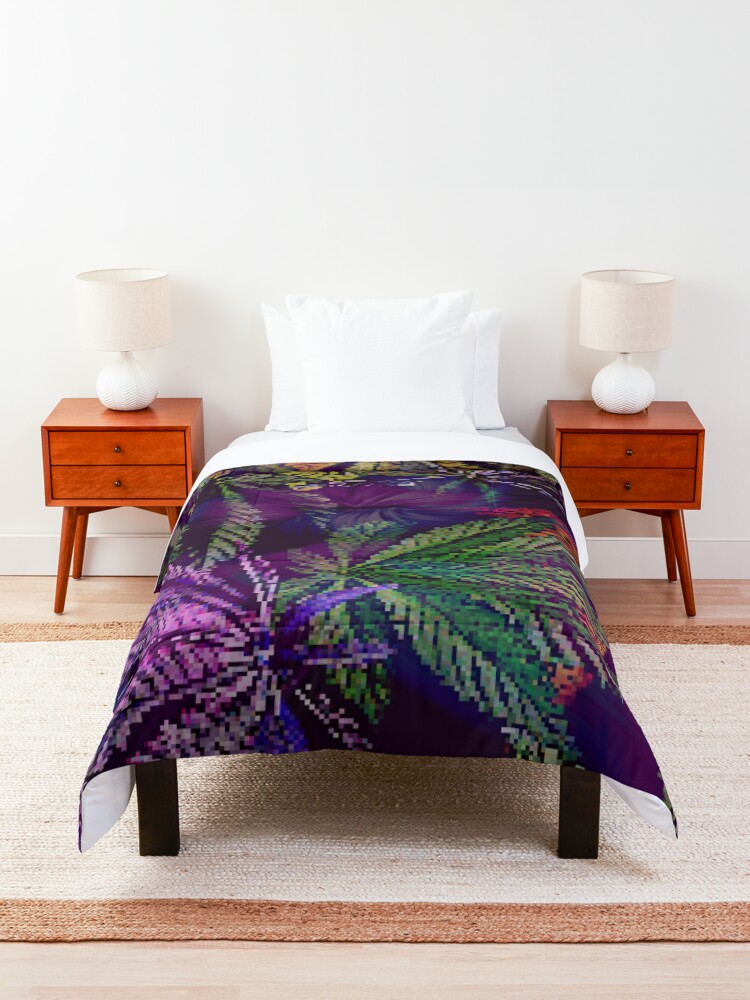 Alternate view of Psychedelic Marijuana Cannabis Leaves Comforter
