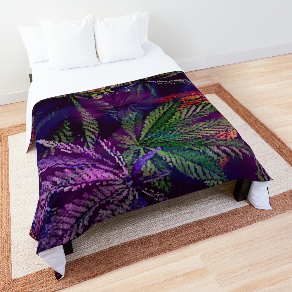 Psychedelic Marijuana Cannabis Leaves Comforter