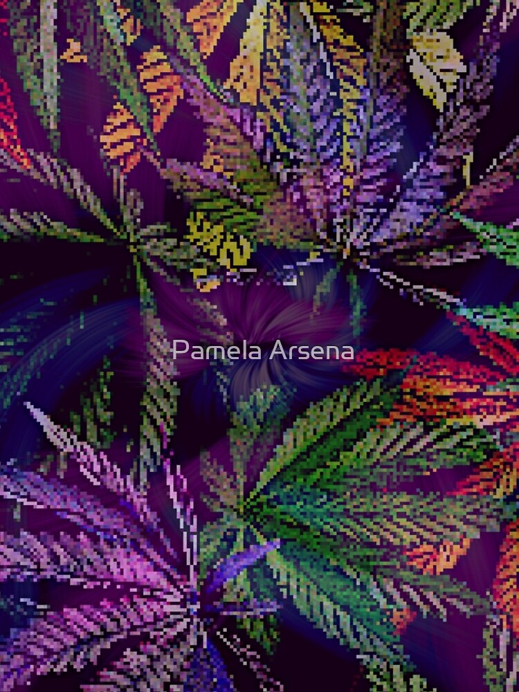 Psychedelic Marijuana Cannabis Leaves by xpressio