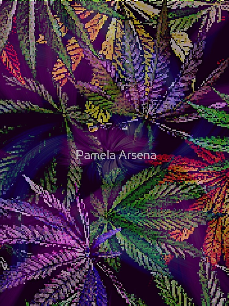 Psychedelic Marijuana Cannabis Leaves by xpressio