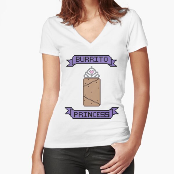 Burrito Princess Fitted V-Neck T-Shirt