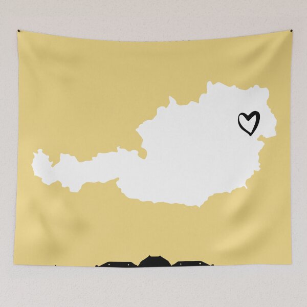 Item preview, VIENNA AUSTRIA LOVE CITY SILHOUETTE SKYLINE ART designed and sold by deificusArt.