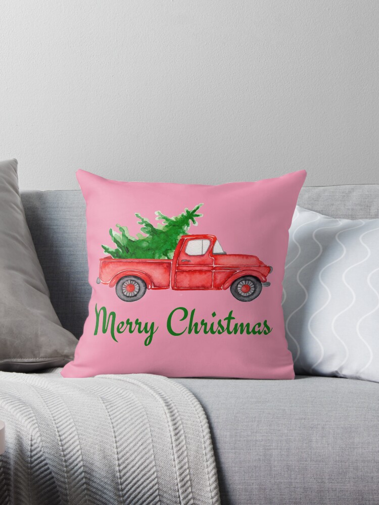 Vintage red truck clearance pillow