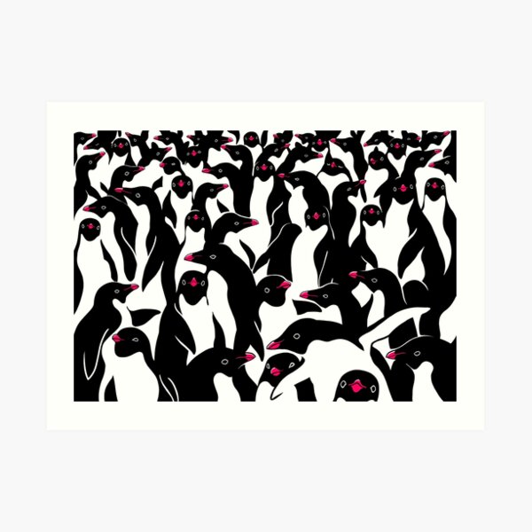 meanwhile penguins II Art Print