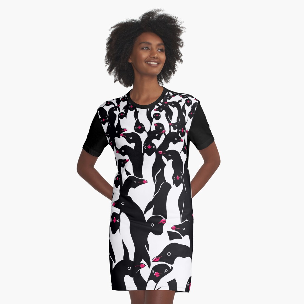 meanwhile penguins II Graphic T-Shirt Dress