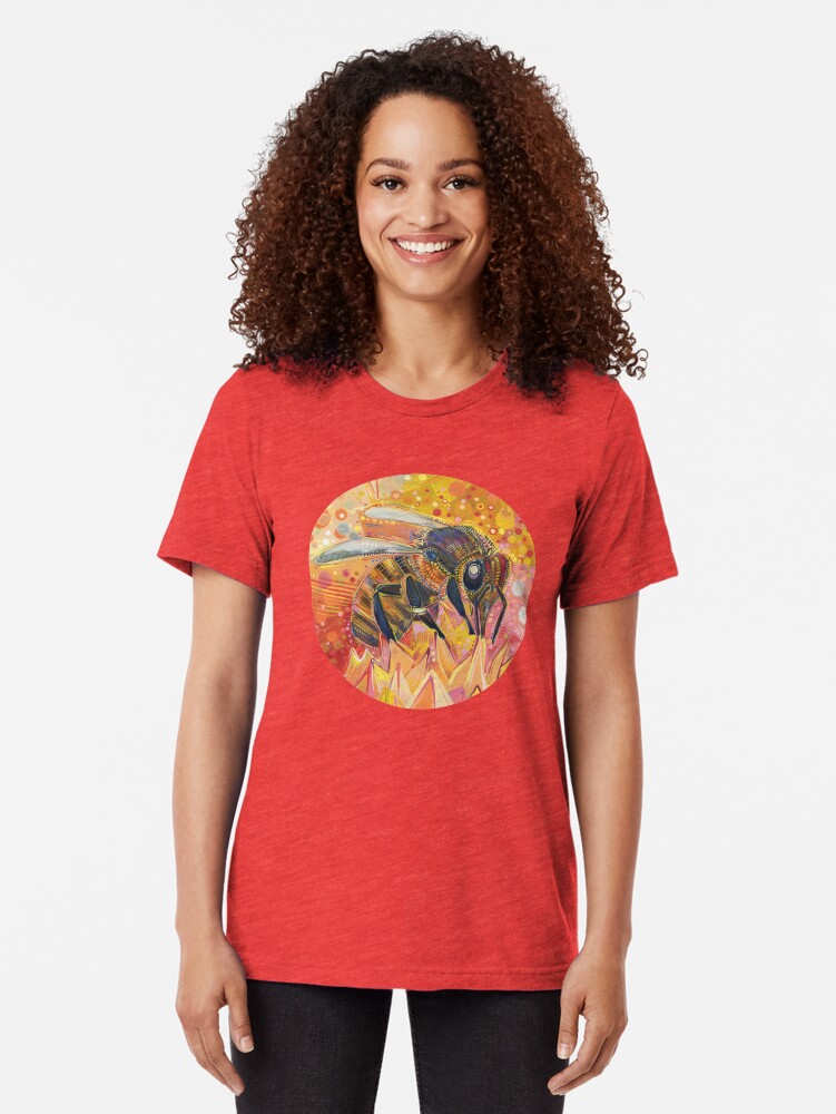 Alternate view of Western Honey Bee Painting - 2012 Tri-blend T-Shirt