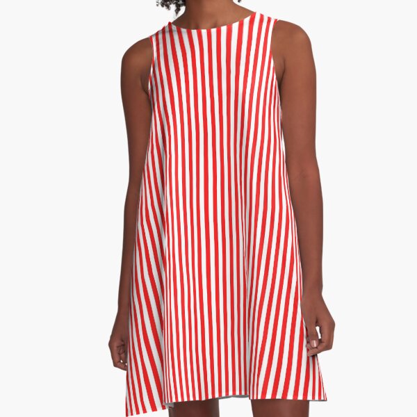 red white striped dress