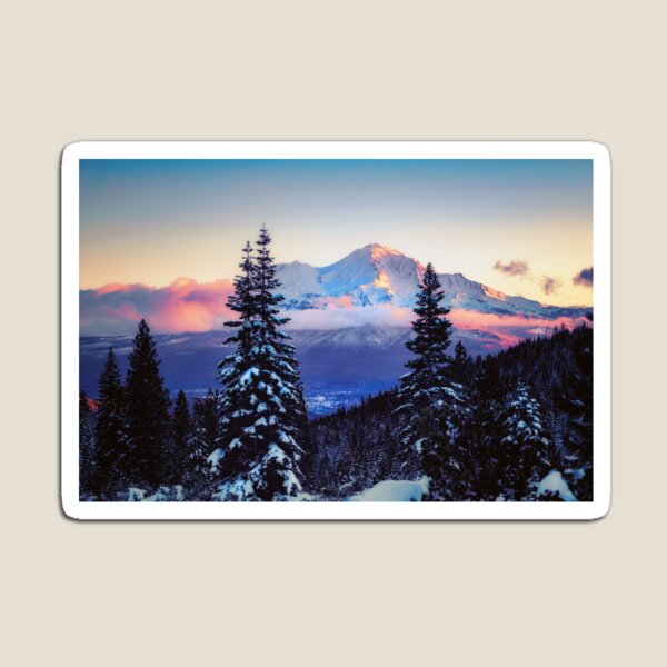 A Glimpse of Mt. Shasta City and Mount Shasta Magnet