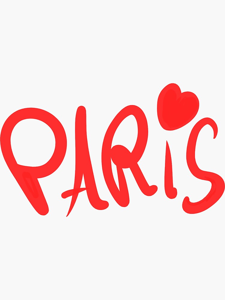 Imagen 3 de 3, Pegatina con la obra I love Paris | Logo de letras de Paris, diseñada y vendida por CovoStudio.