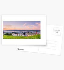 Glastonbury Festival at Sunset Panorama with Tipis Postcards