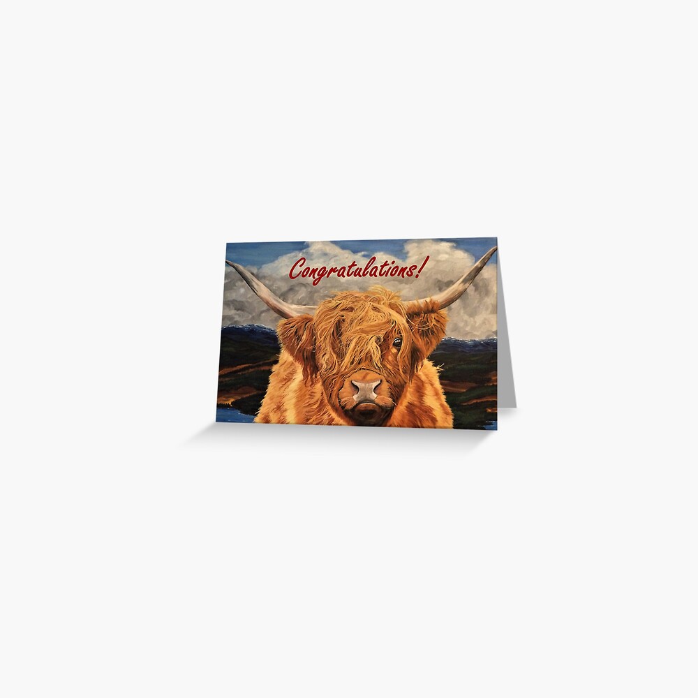Highland Cow Congratulations Card Greeting Card