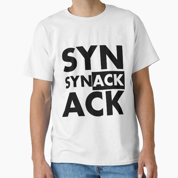 Item preview, SYN ACK Black TCP Connection Establishment Gift Idea for System Administrators designed and sold by SphereZones.