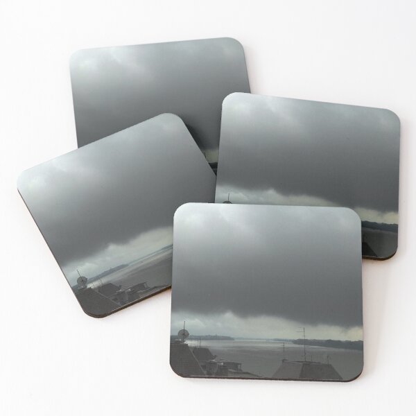Item preview, Stormy sky over Danube river with a panoramic view from the penthouse  designed and sold by Khala.