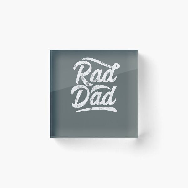 Item preview, Rad Dad distressed effect white script text designed and sold by Scoopivich.