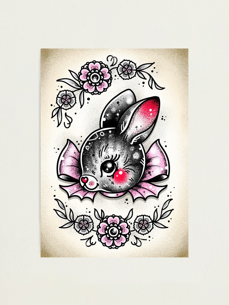 traditional rabbit tattoo by LianjMc on DeviantArt