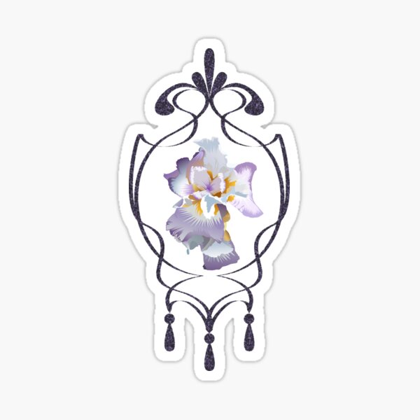 Purple and white iris Sticker