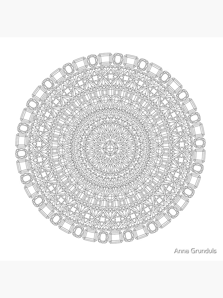 Cahier à spirale for Sale avec l'œuvre « Gemmes Coloriage Mandala, Cristaux Coloriage  Adulte, Diamants Coloriage » de l'artiste Anna Grunduls