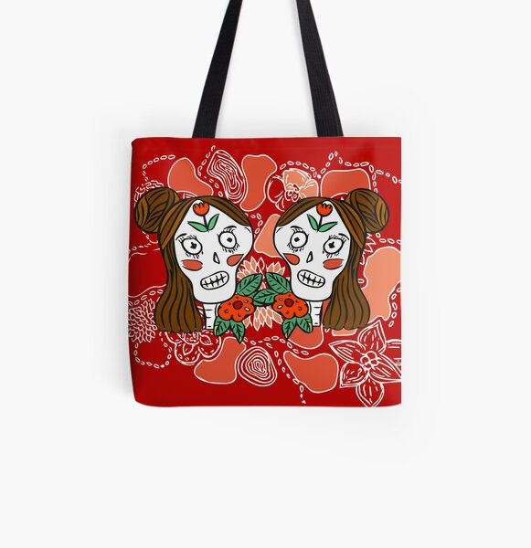 Calavera Sisters Frenchtoastygood All Over Print Tote Bag