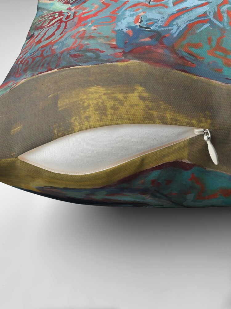 Thumbnail 2 of 4, Pillow, Endangered animal Alphabet - Humphead Wrasse designed and sold by EricaBottger.